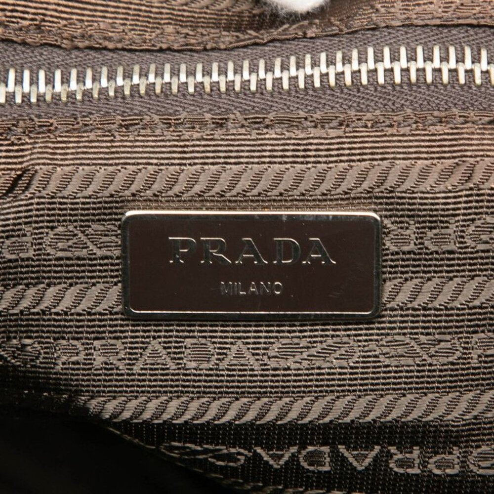 Prada Tote Shoulder Bag 2-Way Brown Beige Blue - Picture 7 of 8